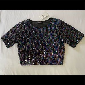 Black Sequin Top (NEW W/ TAGS)